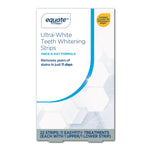 Front of Equate Ultra-White Teeth Whitening Strips box with branding and product claims on white background.