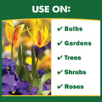 Use on panel with photo of tulips and checklist naming bulbs, gardens, trees, shrubs and roses as uses