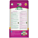 Back of Espoma Organic Berry-tone fertilizer bag showing instructions, certifications and product details