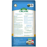 Back panel of Espoma Organic Bone Meal bag showing directions, guaranteed analysis and small product images at bottom