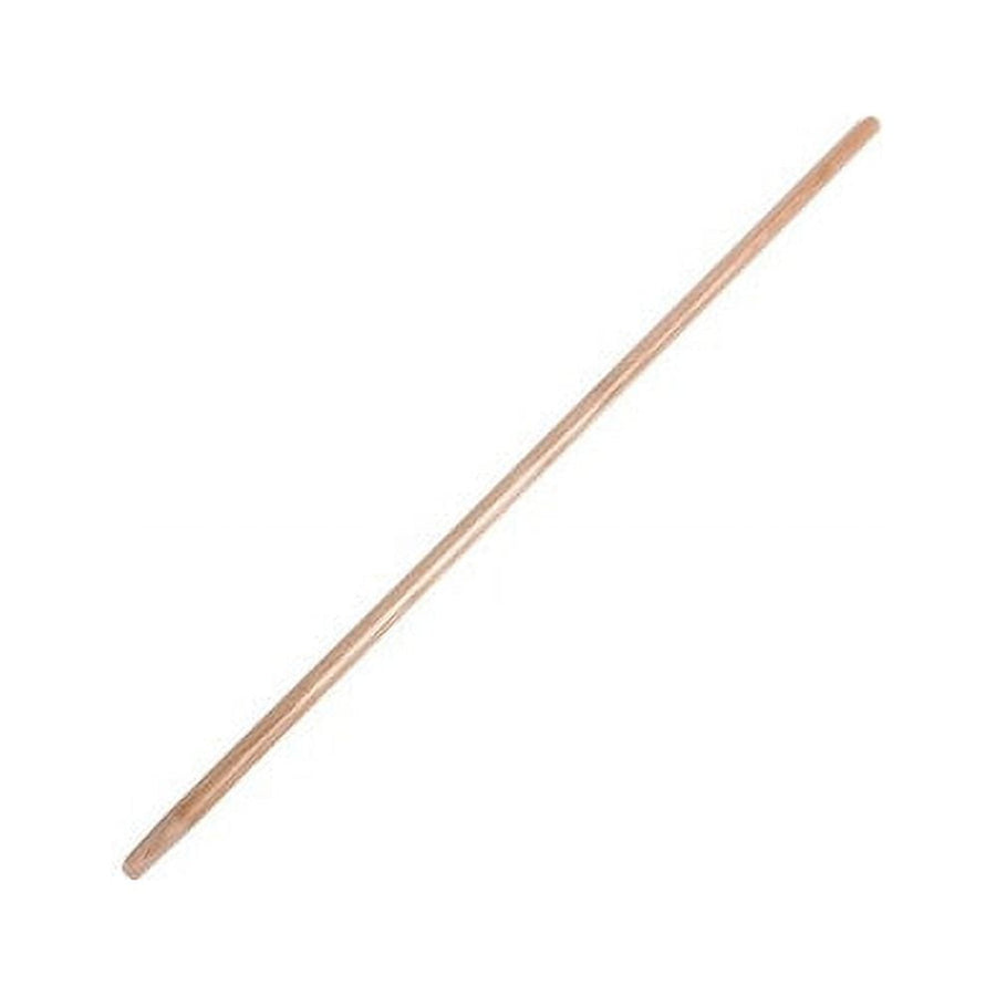 Natural wooden floor squeegee handle, long smooth tapered pole photographed on a white background