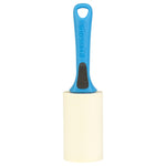 Evercare lint roller with blue handle and clean white adhesive roll shown upright on a white background