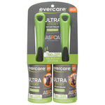 Evercare branded twin pack display of two green-handled lint rollers with refill rolls and packaging showing ASPCA logo.