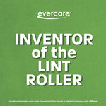 Green graphic panel with Evercare logo and bold white text reading 'INVENTOR of the LINT ROLLER'