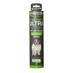 Evercare branded tall cylindrical refill package for a mega sticky pet lint roller with dog and cat image