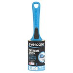 Single Evercare lint roller with blue handle and black product label shown upright on a white background.