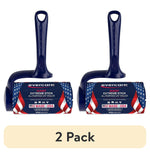 Two Evercare navy T-handle lint rollers with patriotic blue-and-red wrapped refill sleeves, shown side-by-side