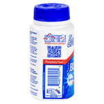 Rear view of an Evolve bleach tablet bottle showing barcode, QR code, and a 'Phosphate Free!' banner on the label.