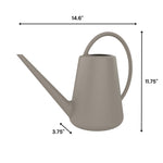 Birch grey Expert Gardener watering can with arrows showing dimensions across a white background