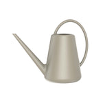 Birch grey Expert Gardener resin watering can on white background, side view with long spout