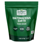 Front view of Expert Gardener green stand-up pouch labeled Diatomaceous Earth Food Grade with visible 4 LBS weight