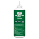Front view of Expert Gardener diatomaceous earth squeeze bottle label with usage and safety text blocks on white background
