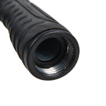 Close-up of the nozzle handle connection showing internal threading and black rubberized grip