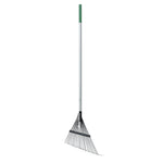 Studio-style full view of an Expert Gardener leaf rake with green grip and fanned metal tines on white