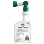 Rear view of Expert Gardener Liquid Weed & Feed bottle showing product back label and barcode