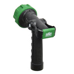 Rear-angle shot of black pistol-grip nozzle showing Expert Gardener logo on green lever