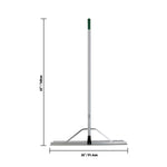 Expert Gardener landscaping rake shown with dimensional measurements indicating 63" height and 36" head width on white background