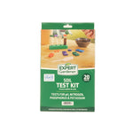 Front-facing retail box of Expert Gardener Soil Test Kit showing test tubes and capsules
