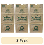 Three standing brown Expert Gardener paper lawn and leaf bags showing green logo and recyclable symbol.