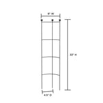 Line-drawing diagram of the Expert Gardener half-round ladder trellis showing dimensions: 8" width, 33" height and 4.5" depth.