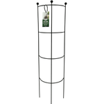 Expert Gardener black metal half-round plant ladder trellis shown upright with a branded hang tag on a white background.
