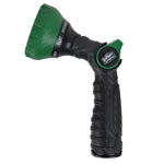Vertical view of a black and green spray nozzle showing the Expert Gardener logo on the thumb control