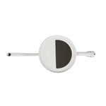 Top-down view of Expert Gardener white metal watering can showing circular top opening, spout to left, handle to right