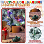 VEIKOUS 6.5ft Pre-Lit Christmas Tree Flocked Pine Tree W/ 350 Multi-Color Changing LED Lights for Holiday, Green – view 3