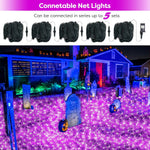 Christmas Net Lights Outdoor, 192 LED 9.8Ft x 6.6Ft Net Lights, Waterproof Christmas Outdoor Mesh Lights for Tree Bushes Holiday Party Garden, Holiday Wedding Party Decorations – view 3