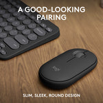 Logitech Pebble 2 Combo Wireless Quiet Keyboard and Mouse, Customisable, Logi Bolt, Bluetooth, Tonal Graphite – view 2