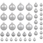 Northlight Shiny and Matte Glass Ball Christmas Ornaments - 2.5" - Silver - 40ct