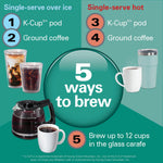 Hamilton Beach FlexBrew 5-in-1 Coffee Maker, Hot or Iced, Single Serve Pod or Coffee Grounds, 12 Cup Coffee Pot, Black – view 2