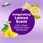 Graphic panel with lemons and blossom around a purple circle reading Invigorating Lemon Scent and citrus description