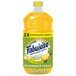 Single upright yellow Fabuloso multi-purpose cleaner bottle labeled pineapple scent and 2X concentrated formula