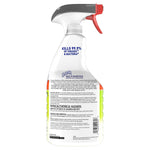 Rear label of Fantastik multi-surface disinfectant degreaser spray bottle showing usage and hazard text