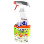 Fantastik multi-surface disinfectant degreaser spray bottle with prominent logo, green lower label and red trigger