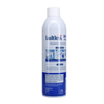 Rear view of a Faultless Heavy Finish ironing spray starch can showing usage instructions, warnings and blue lower label.