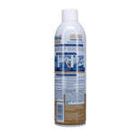 Side/back angle of a Faultless Premium Luxe Finish ironing spray can with instructional icons and barcode visible