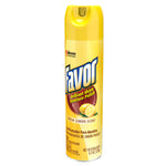 Tall Favor Brilliant Shine furniture polish aerosol can in yellow with lemon graphic and Spanish product text visible