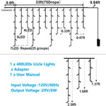 Uncahome Christmas Icicle Lights Outdoor，400 LED 400Inch 8 Modes Timers Waterproof Icicle String Lights ，Led Christmas Lights for Holiday, Party, Xmas Decorations，Multicolor – view 3
