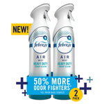 Two Febreze Air Mist bottles in crisp clean label with a banner reading 50% more odor fighters and 2 pack
