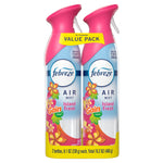 Two Febreze Air Mist bottles with pink spray tops labeled "Island Fresh" with Gain scent and a yellow "Value Pack" banner.