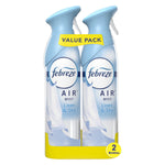 Two Febreze Air Mist Linen & Sky spray bottles bundled as a value pack on a white background.