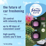 Febreze AUTO Cactus Flower packaging with product visible and text highlighting 3x control and up to 40 days of consistent scent