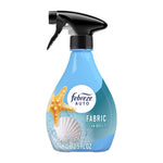 Single Febreze Auto Fabric Ocean Breeze spray bottle showing label artwork and black trigger nozzle