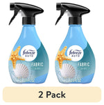 Two Febreze Auto Fabric Ocean Breeze spray bottles with ocean shell and starfish label, 12.5 fl oz