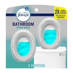 Febreze Bathroom citrus breeze oval clip-on air freshener twin-pack on packaging