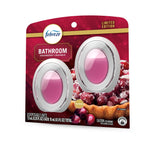 Febreze Bathroom cranberry crumble product pack on white background displaying two oval pink devices and cranberry tart photo