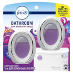 Febreze Bathroom Gain Moonlight Breeze retail card showing two oval purple refill devices over toilet illustration