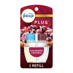 Febreze Plug fragrance refill blister pack labeled Cranberry Crumbe with dual-oil refill visible